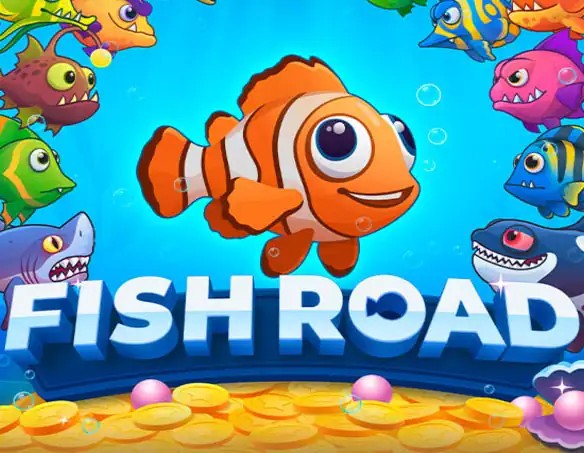 Try Fish Road slot by InOut on shotzcasinoo.com – logo image