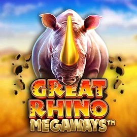 Great Rhino Megaways online game logo by Pragmatic Play on shotzcasinoo.com